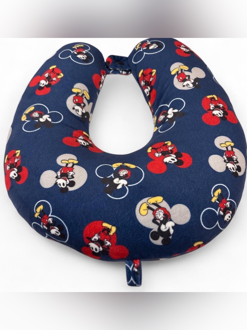 Disney Mickey Mouse Navy blue Travel Neck Pillow with Snap closure hook latch